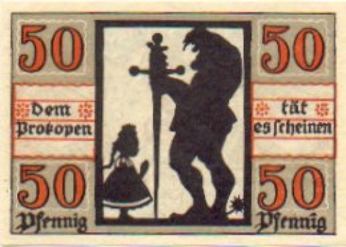 06618 Naumburg city emergency money 50 pfennig child sword 1920