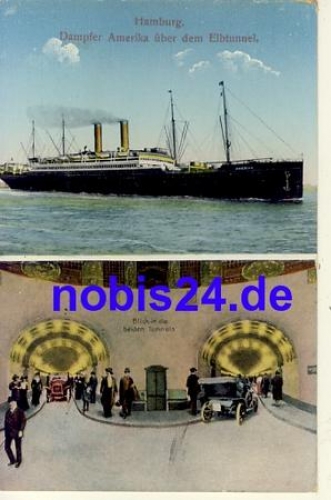 Passenger ship steamer "America" ​​in Hamburg on January 26, 1916