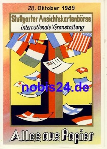 Stuttgart postcard exchange artist card *1989