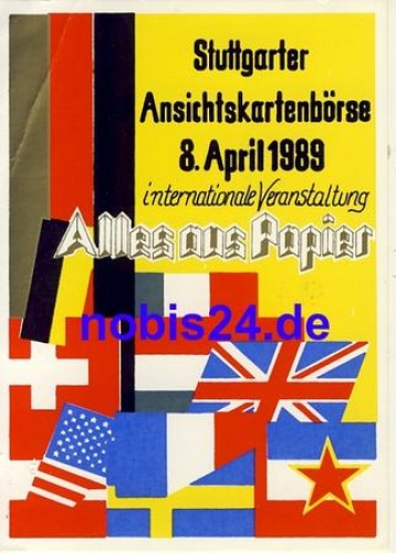 Stuttgart postcard exchange artist card *1989