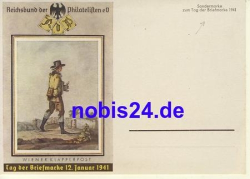Postman Day of the Stamp 1941 Reichsbund der Philatelisten *