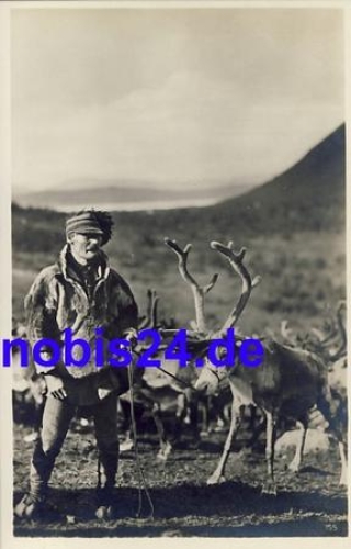 Laplander with reindeer NORWAY *ca.1930