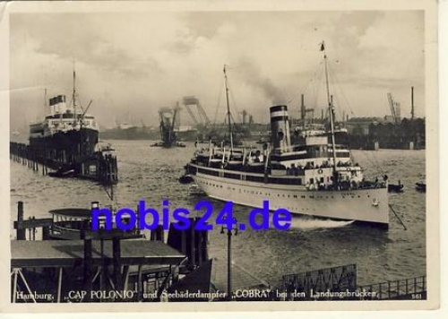 Passenger ship steamer "Cap Polonia" in Hamburg o 1930
