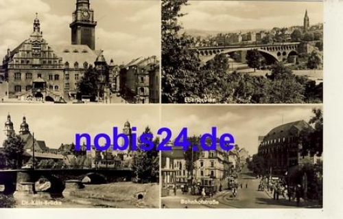 08500 Plauen Town Hall Ebert Bridge *ca.1966
