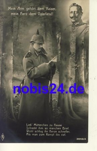 German soldier with Kaiser Wilhelm World War I o 1915