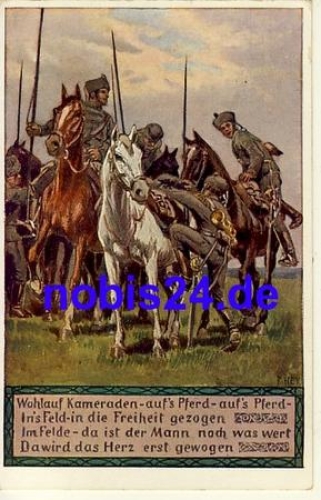 Cavalry World War I soldiers on horseback o 1917