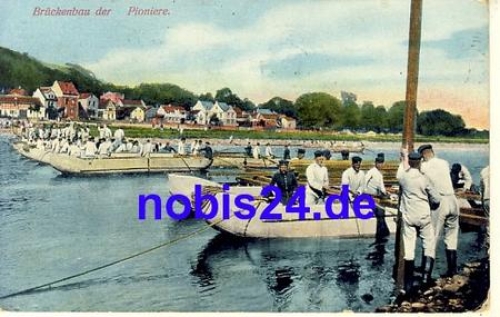 Pioniere beim Brückenbau 1.Weltkrieg  o 1914