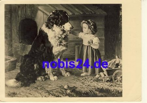 Bernhardiener and child * around 1940