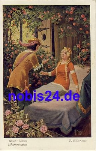 Dornröschen Märchenkarte o 1919