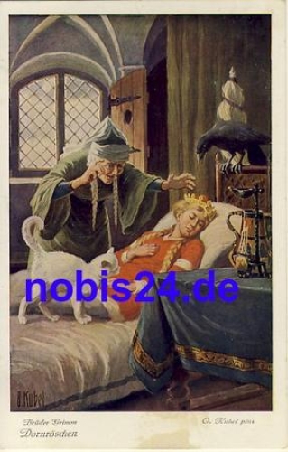 Sleeping Beauty fairy tale card ca.1919