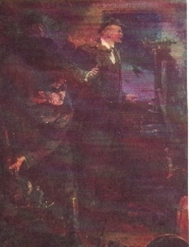 Vladimir Ilyich Lenin artist card A.M. Lopuchow * around 1970