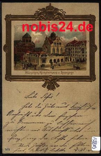 Munich Synagogue Kunstlerhaus Judaika o 27.7. 1900