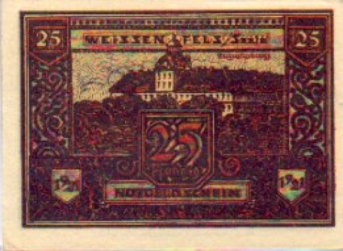06667 Weissenfels city emergency money 25 pfennigs Augustusburg 1921