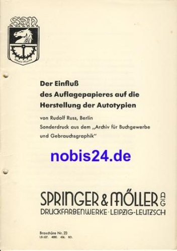 The influence of the overlay paper on the production of the autotype number 23