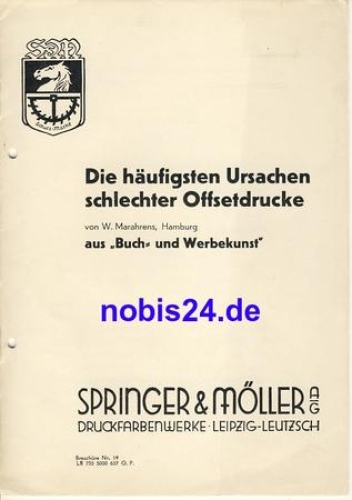 Cause offset printing No. 19 Springer & Möller Leipzig ca. 1950 issue 10 pages