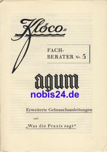 Agum specialist advisor No.5 Kloco ca.1950 issue 12 pages