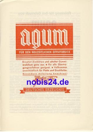 Agum offset printing Klotzer Leipzig around 1950, 3-page leaflet