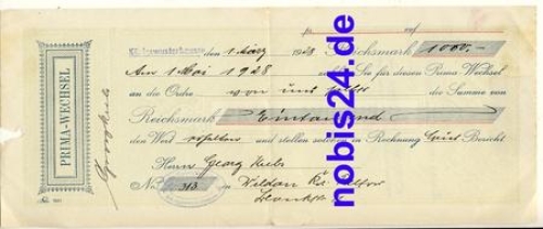 Great - exchange 1000 Reichsmark 1928 Konigswusterhausen length A4