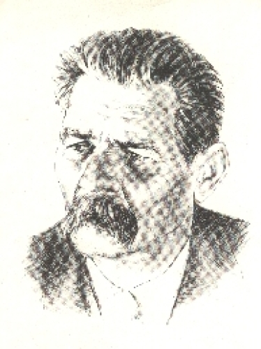 Maxim Gorki (1868-1936), russ. Dichter nach einer Lithografie von Franz Tippel