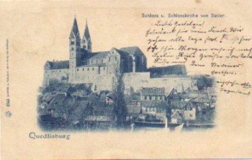 06484 Quedlinburg Schloss und Schlosskirche von Suden o 11.8.1900