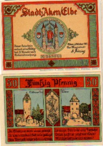 06385 files city emergency money 50 Pfennig Cöthener Tor Elbtor 1921