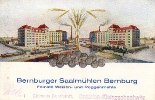 06406 Bernburg Saalmuhlen advertising card * approx. 1920