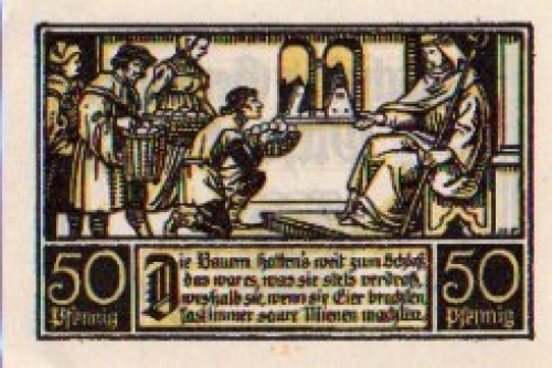 06484 Ditfurt Städtenotgeld 50 Pfennige Eier zum König 1921
