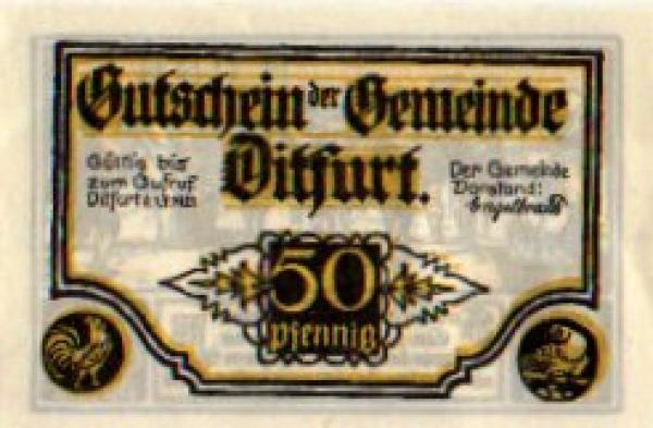 06484 Ditfurt city emergency money 50 pfennigs 1921