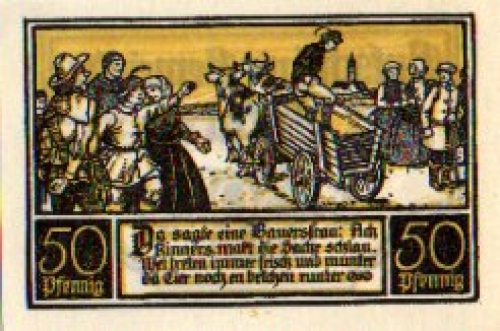 06484 Ditfurt Städtenotgeld 50 Pfennige Eier zusammentreten 1921