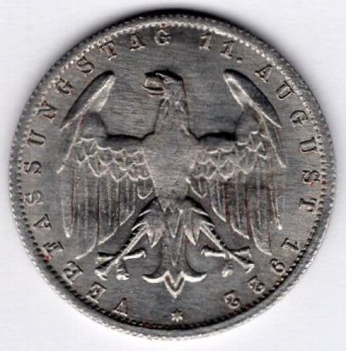 3 Mark 1922 E Weimar Republic Constitution Day