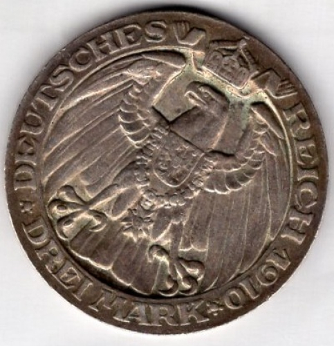 3 Mark Prussia 1910 100 Years of the University of Berlin Silver Coin