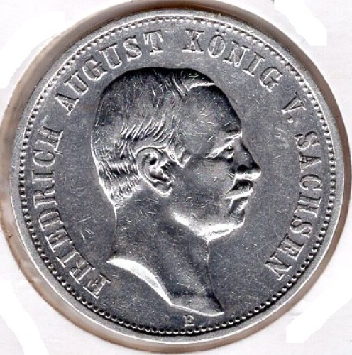 3 Mark Sachsen 1909 Friedrich August stgl