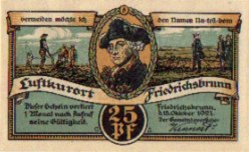 06507 Friedrichsbrunn Städtenotgeld 25 Pfennige 1921