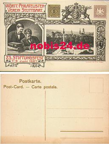 Stuttgart Württemberg Philatelic Association 25th Foundation Festival 7.-9. June 1907