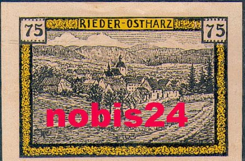 06507 Rieder-Ostharz city emergency money worth 75 pfennigs 1921