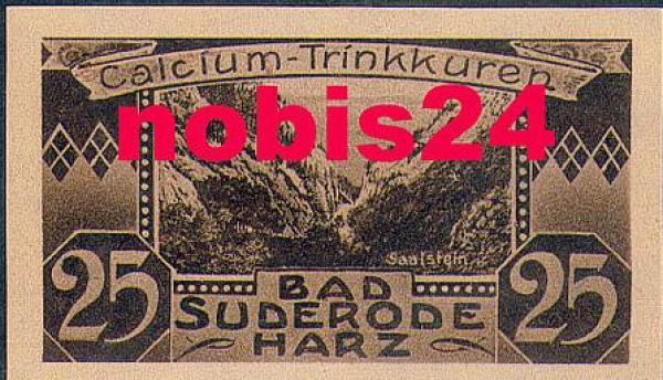 06507 Bad Suderode Städtenotgeld Wert 25 Pfennige Saalsteine 1921