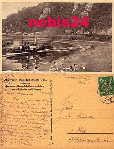 Weser steamship "Kaiser Wilhelm" o June 29, 1916 Oberweser-Dampfschiffahrts-Gesellschaft publishing house