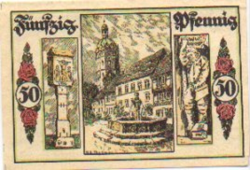 06526 Sangerhausen, city emergency money, value 50 pfennigs 1921