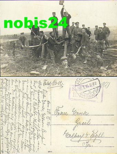 German soldiers constructing the trenches Military - World War I o 1916
