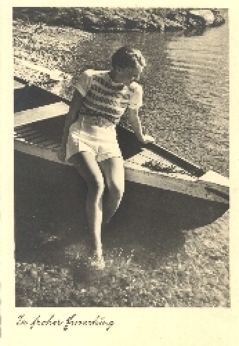 Young woman boot "to glad expectation" * ca. 1940