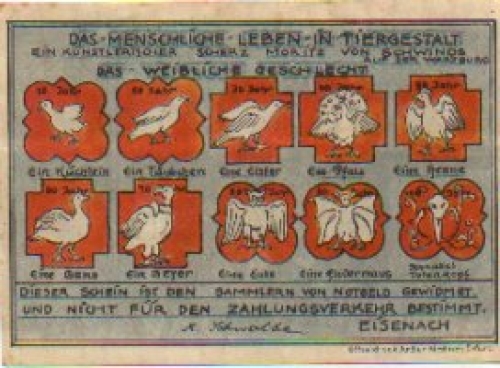Owls, city emergency money, human life in animal form, value 50 pfennigs, 1920