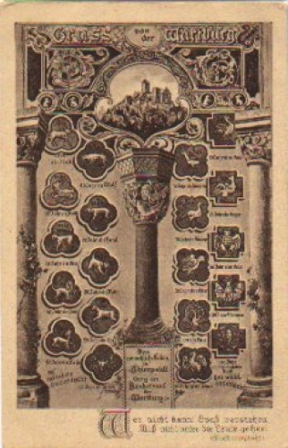 Owl Human life in animal form Greeting from the Wartburg * ca. 1910