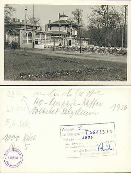 39218 Bad Salzelmen HO Kurpark coffee print template *1956