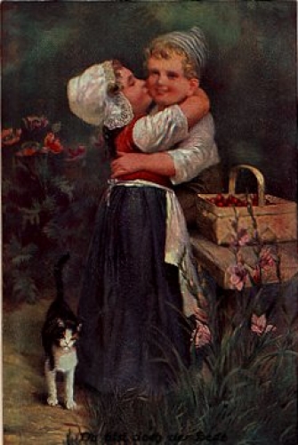 Katze bei küssenden Päarchen, * ca. 1920
