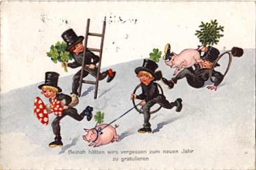Pigs with chimney sweepers, o 31.12.1926