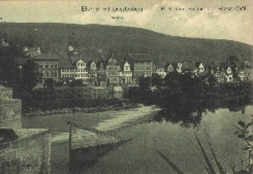 34346 Blume mit Questenberg bei Hann. Muenden vom Balkon des Weser-Cafe * ca. 1920