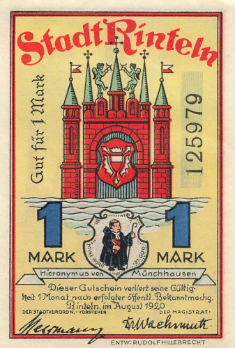 31737 Stadt Rinteln Notgeld 1 Mark 1920