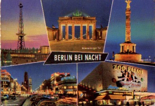 Berlin at night Zoo-Palast cinema gebr. circa 1970