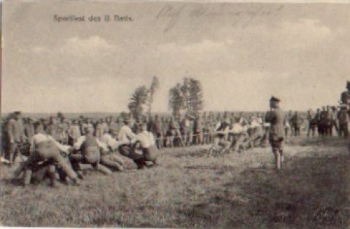 Tauziehen Sportfest des II. Batls, 1. WK o 20.10.1916