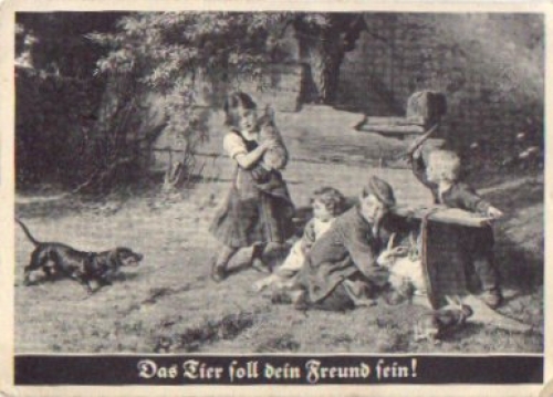 Dachshund, children with rabbits o September 20, 1932